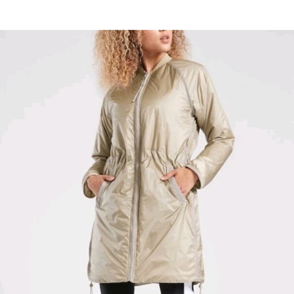 Athleta size MP Summit Insulated Primaloft Parka Longline Jacket Coat Nylon